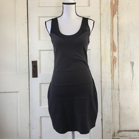 Express Dark Gray & Black Sleeveless Dress - Picture 1 of 5